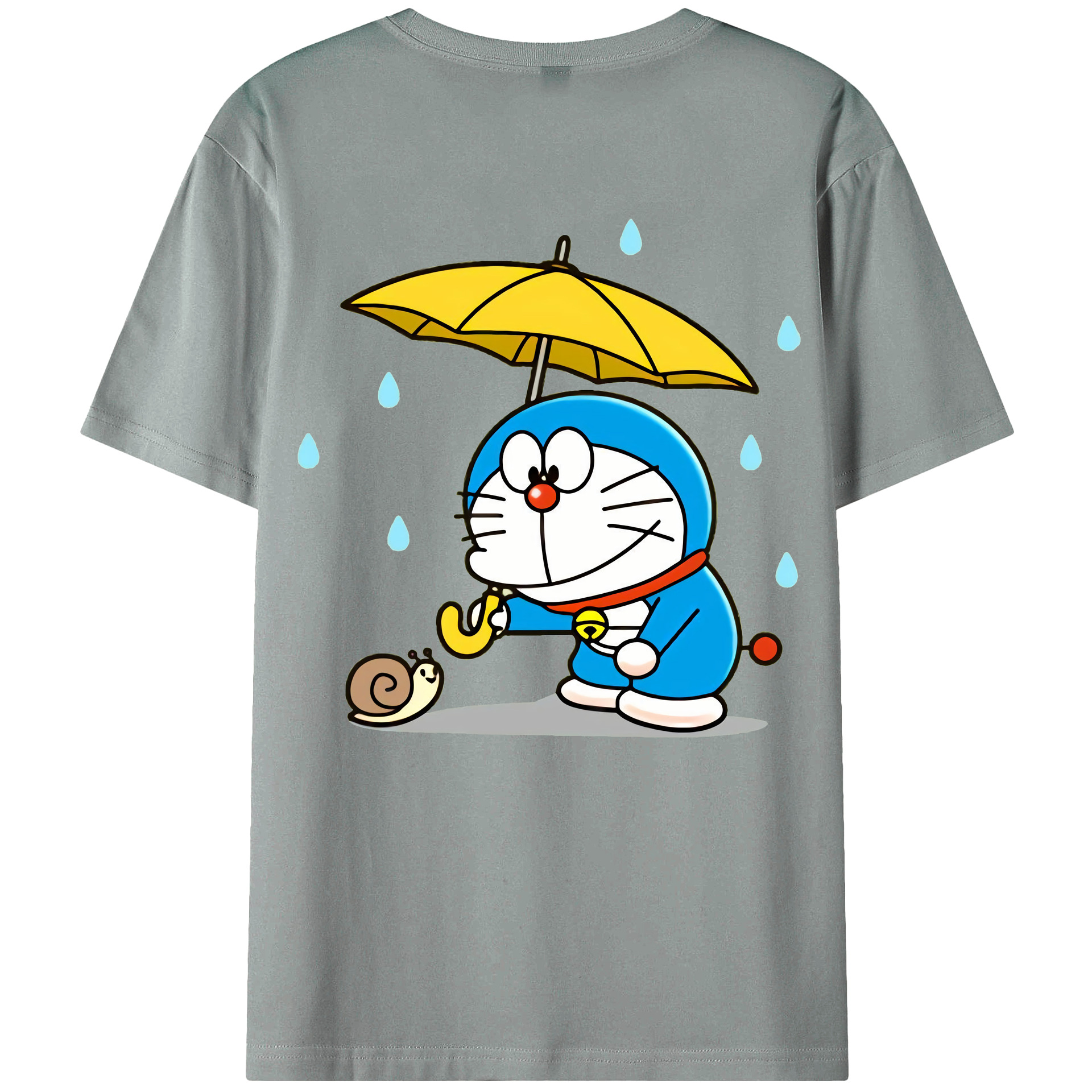 （画像用） ドラえもん Doraemon 綿100％ メンズ半袖Tシャツ（バックプリント） 通気性